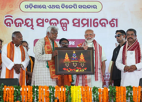 PM Modi at a rally in Odisha (Photo | Express)