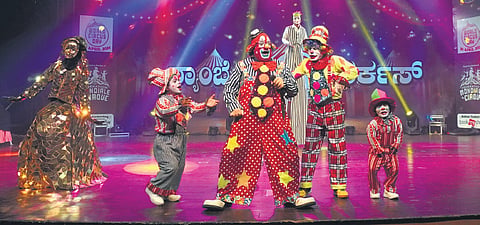 Artists of Rambo Circus perform in one of their shows