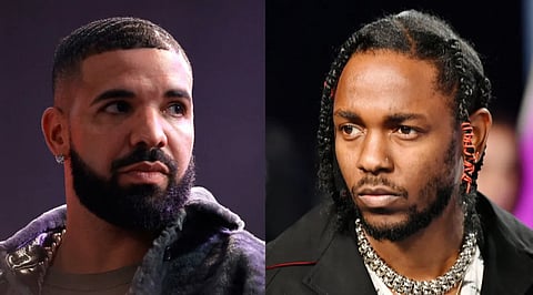 Canadian rapper and singer Drake, American rapper and songwriter Kendrick Lamar