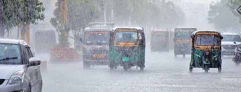 Heavy rain lashed Vijayawada on Sunday