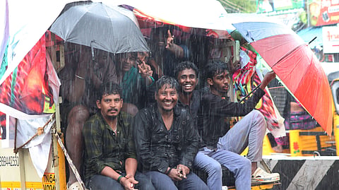 Rain slashed at noon hours at Madurai on Monday.