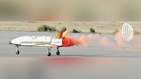 Isro’s Reusable Launch Vehicle ‘Pushpak’ lands during Sunday’s final test