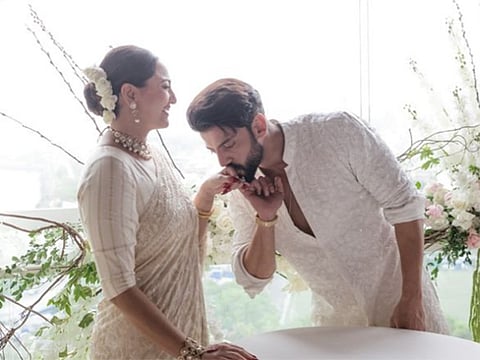 Zaheer Iqbal and Sonakshi Sinha during their wedding