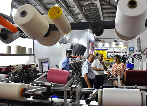 Public visits 14th edition of TEXFAIR at CODISSIA complex in Coimbatore on Friday.