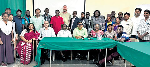 A delegation from Zambia visited Anantapur district to lay hands on community-based natural farming techniques