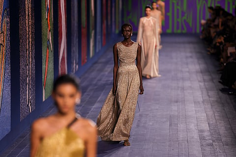 Dior staged an homage to sport on the eve of the Paris Olympics on the grounds of the Musée Rodin.