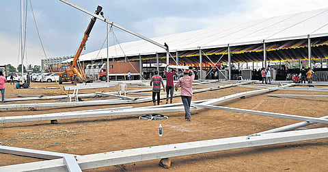 Arrangements underway for TDP supremo N Chandrababu Naidu’s swearing-in ceremony at Gannavaram