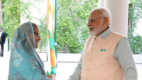 PM Modi and Sheikh Hasina.