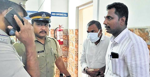 Police take the accused for medical examination on Saturday