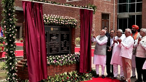 Prime Minister Narendra Modi inaugurates the new campus of Nalanda University at Rajgir, in Nalanda district.