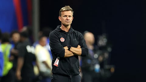 Canada's US coach Jesse Marsch watches his players from the touchline during the Conmebol 2024 Copa America tournament group A football match between Argentina and Canada on June 20, 2024.