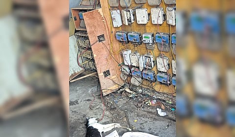 The wiring works have been carried out in a haphazard manner posing great risk to residents. A few days back a cat was electrocuted