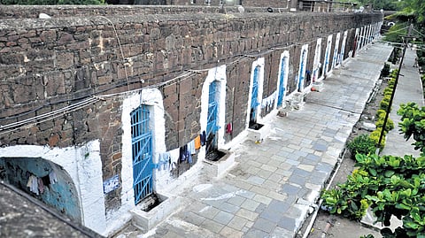 The interiors of the Nawab Mustafa Khan Sarai now known as Dargah Jail