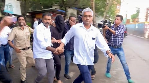 Mihir Shah, the main accused in the Worli hit-and-run case, being taken by the Police as he was sent to police custody till July 16.