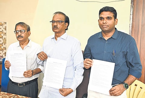 IMA-AP representatives at a press conference in Vijayawada on Friday
