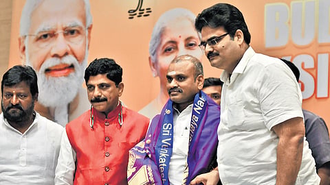 Union Minister L Murugan at a programme organised on the Union Budget in Vijayawada on Saturday