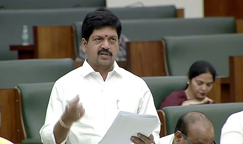 Excise minister Kollu Ravindra during assembly session