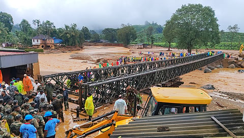 Bailey bridge constructed by the Indian Army at Chooralmala was opened for vehicle movement on Thursday.