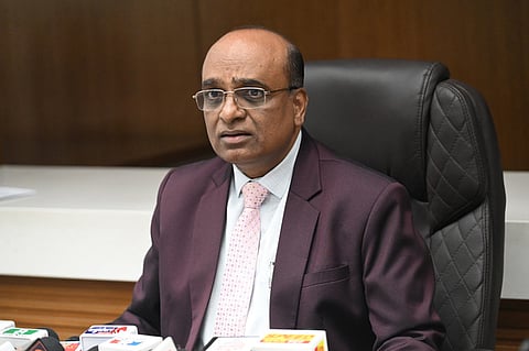 State Election Commission Sangreshi G S interaction with Media in Bengaluru on Thursday.