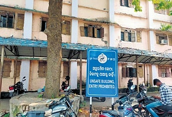 Amidst the modern multi-storey buildings of the MKCG Medical College and Hospital (MCH) campus.
