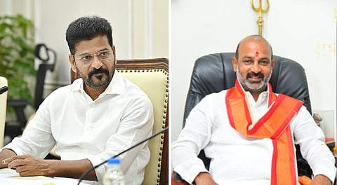 Telangana Chief Minister A Revanth Reddy and Union Minister of State for Home Bandi Sanjay Kumar