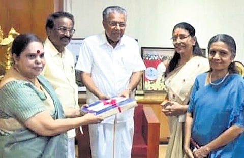 The Hema Committee members handed over the report to CM Pinarayi Vijayan in 2019