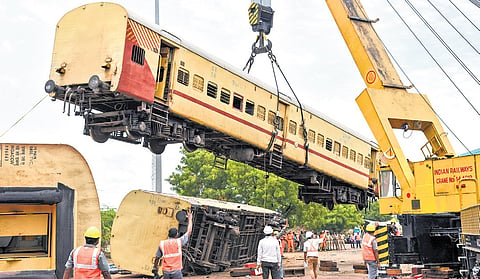 Mock drill exercise conducted at the railway goods yard in Tiruchy on Friday