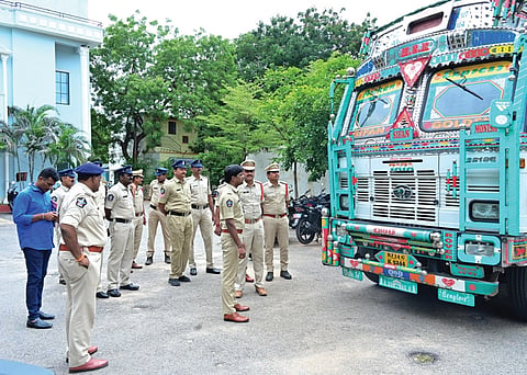Anantapur police seized a truck, a gas cylinder, a gas cutter, `2 lakh in cash from the five accused on Saturday