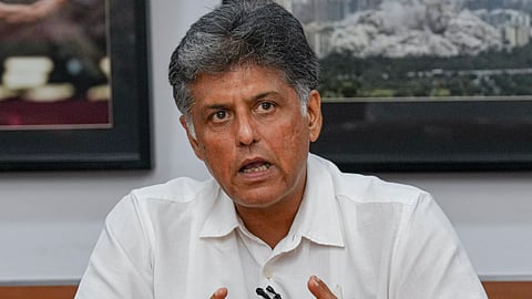 Congress leader and former Union Minister Manish Tewari during an interview with PTI, in New Delhi.