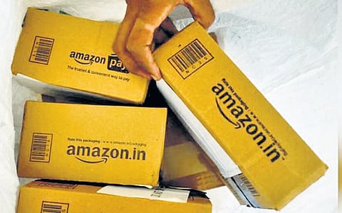 Amazon logo on its supply packages