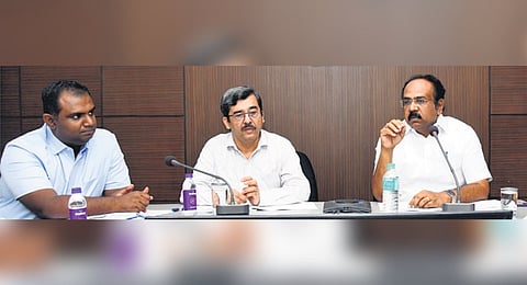 Thangam Thennarasu during the review meeting