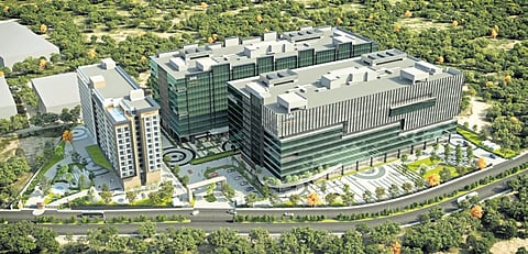A model of the 20 lakh sq ft World Trade Centre Shamshabad