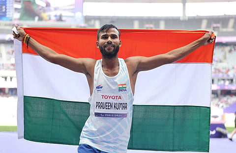 Praveen Kumar produced a
season-best jump of 2.08m in a six-jumper field to finish on top of the podium.