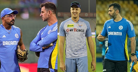 From Left - T Dilip, Ryan ten Doeschate, Morne Morkel , Abhishek Nayar