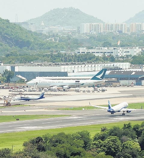 The runway at Chennai airport