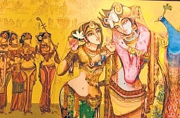 Roja Sanchana from Visakhapatnam drew inspiration from her surroundings to present both a sculpture and a painting.