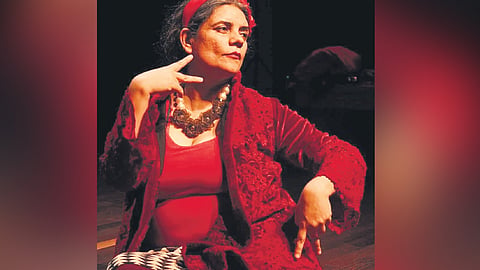 Jyoti Dogra performing her piece 'Maas.'
