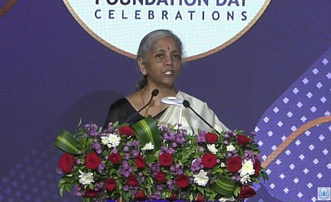 Finance Minister Nirmala Sitharaman speaking at the 90th Foundation Day celebrations of the Bank of Maharashtra.