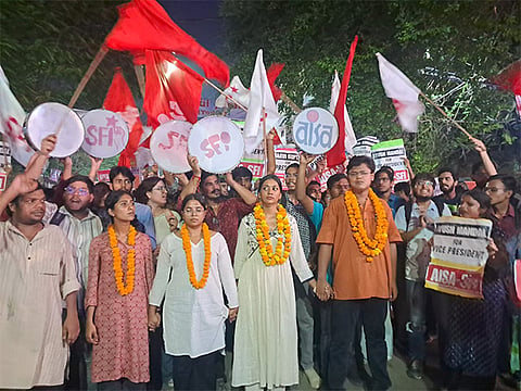 AISA-SFI candidates put up a notable showing across all four key posts.