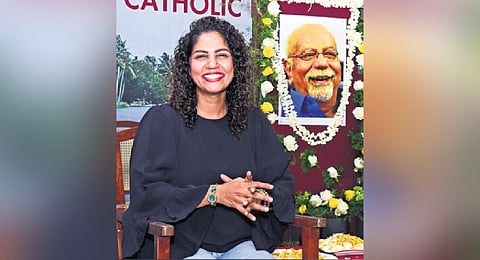 Tara K George, daughter of the late filmmaker K G George, at her father’s remembrance function held in Kochi
on Tuesday