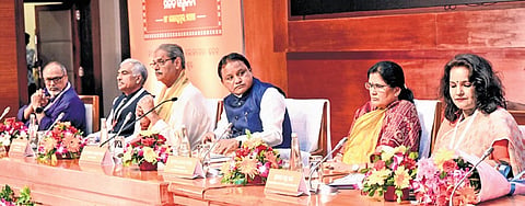 CM Mohan Charan Majhi attending the two-day collectors conference in Bhubaneswar