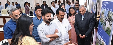 Chief Minister
A Revanth Reddy during the poster launch of Telangana Darshini