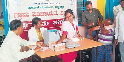Health officials at a rabies awareness camp at Battur village in Gadag district