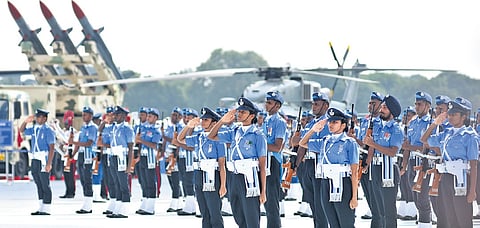 The 92nd anniversary celebrations under way at Air Force Station, Tambaram, on Tuesday