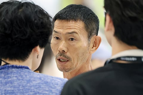 Son Woong-jung, center, father of English Premier League star Son Heung-min,