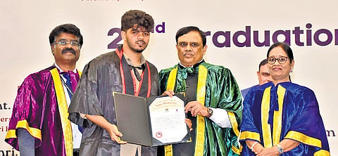 AICTE chief TG Sitharam at Krishna College graduation ceremony.