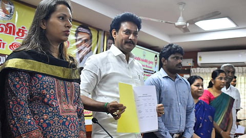 Minister for School Education, Anbil Mahesh released Board examinations timetable for the academic year 2024 at District collector office in Coimbatore