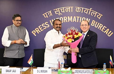 India and Colombia on Tuesday signed the Audio-Visual Co-Production Agreement, enabling filmmakers from both countries to collaborate on various aspects of film production.