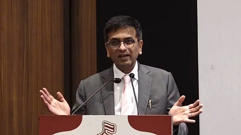 Chief Justice of India DY Chandrachud addresses the 1st SCAORA International Legal Conference, in Panaji, Goa, Saturday, Oct 19, 2024.