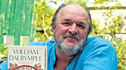Author Willian Dalrymple with 'The Golden Road' book